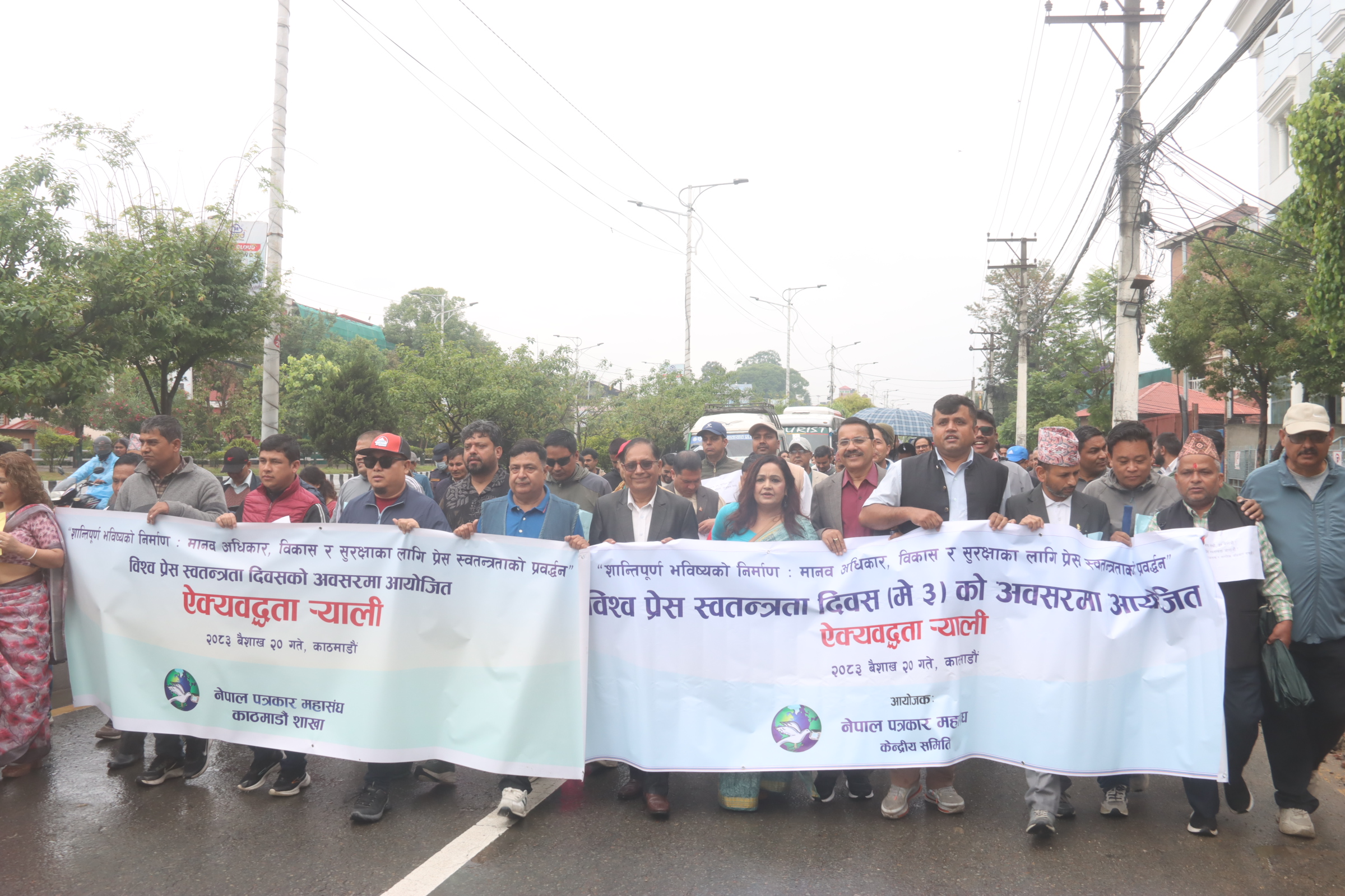 विश्व प्रेस स्वतन्त्रता दिवसः पत्रकार महासङ्घको ऐक्यबद्धता पदयात्रा